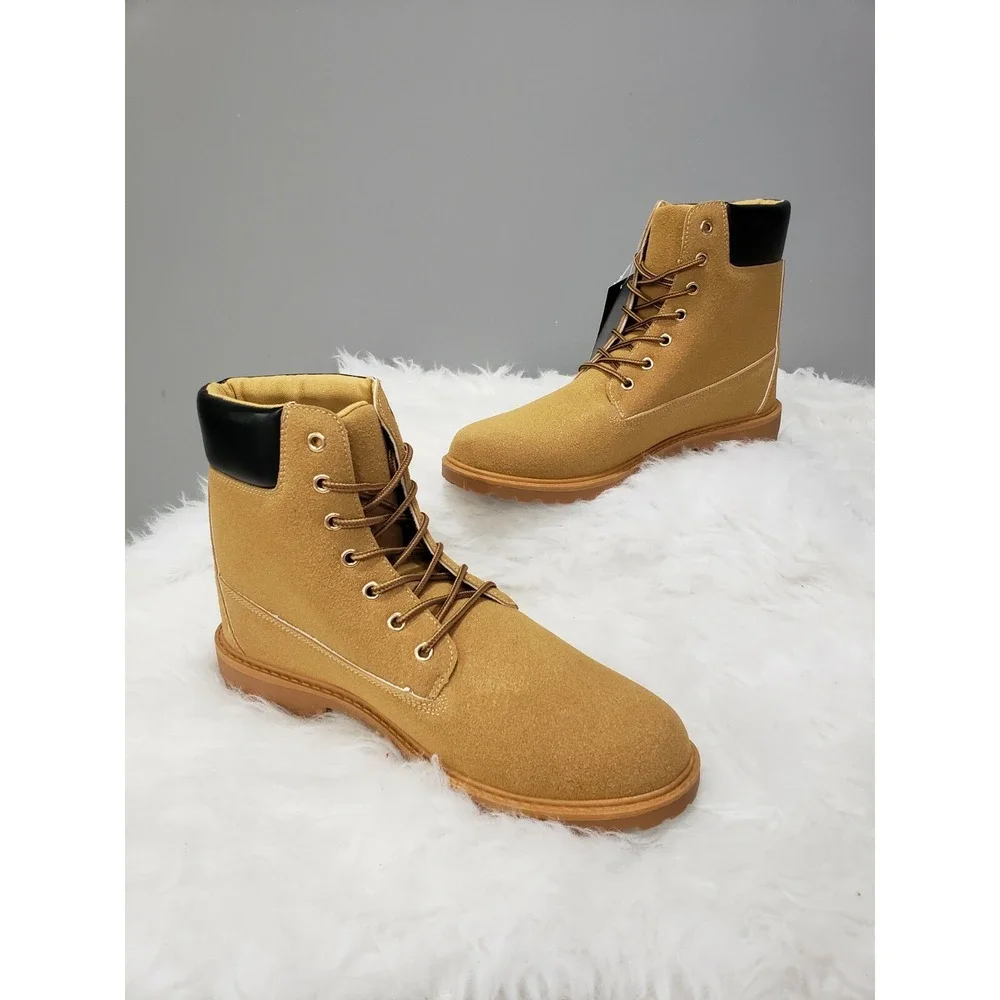 NEW Men's MICKEY MOUSE Lace Up‎ Combat Boots Ankle Tan Size 12 Disney Chukka